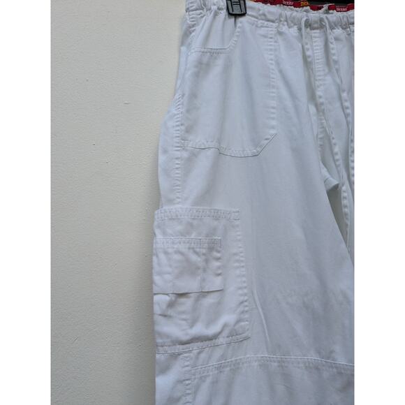 Dickies Women's Cargo Pants Scrubs Elastic Waist Pull-On White Size XL - Picture 9 of 9